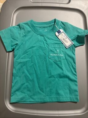 12 month Properly Tucked Kids' Crew Pocket Tee - Teal Green